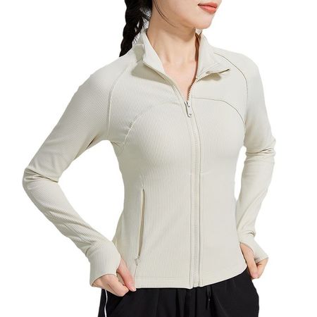 Women Slim Fit Fleece Zipper Jacket Top